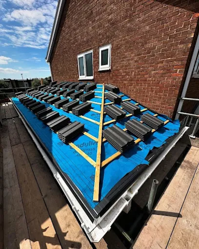 Roofing project during installation